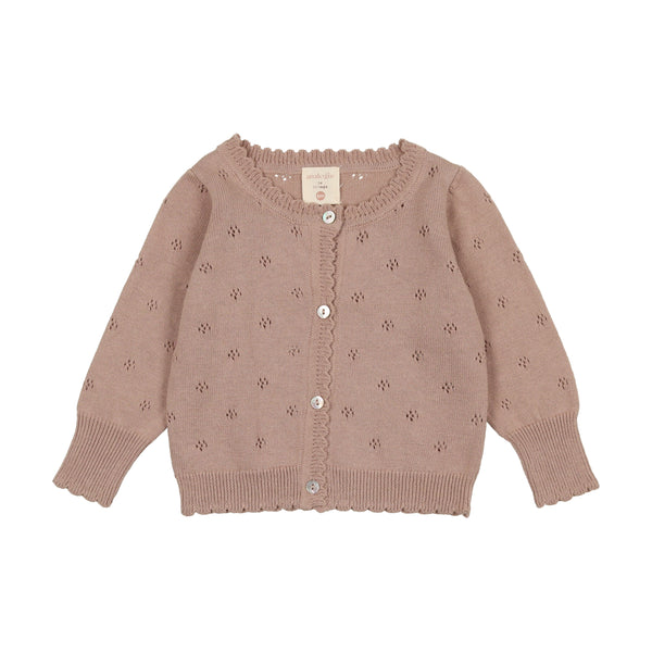 Lil Legs Pink Knit Pointelle Cardigan