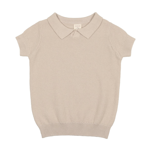 Lil Legs Oat Knit Short Sleeve Polo