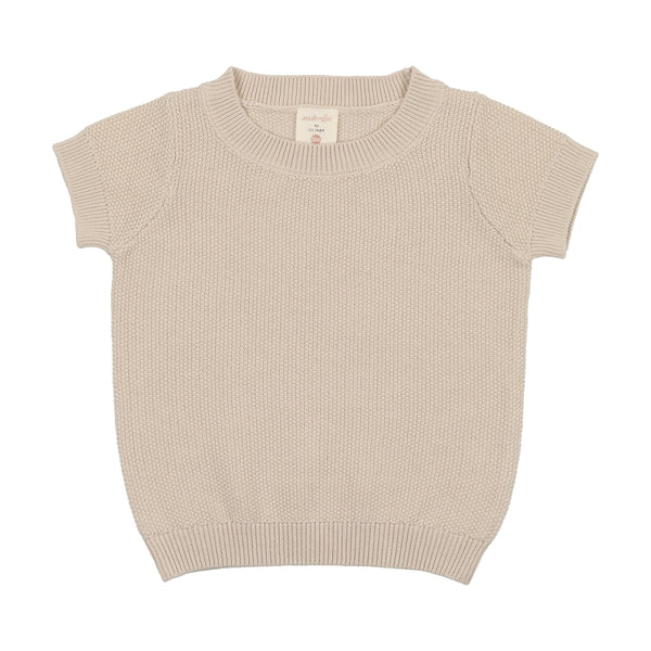 Lil Legs Oat Short Sleeve Knit Sweater