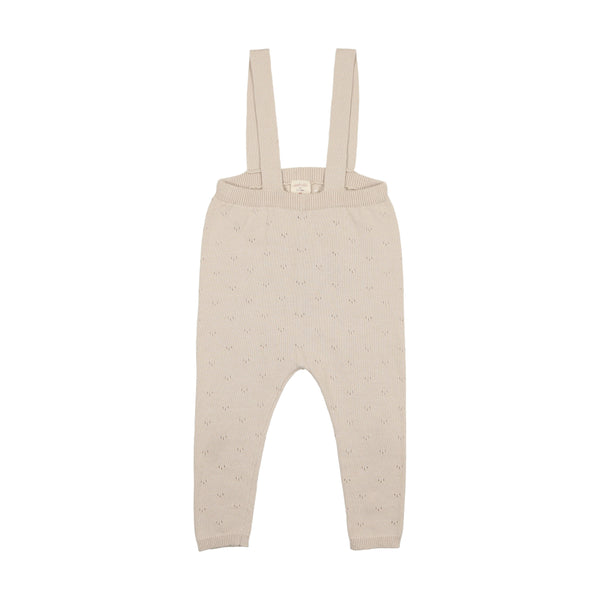 Lil Legs Oat Knit Pointelle Suspender Legging