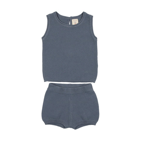 Lil Legs Blue Knit Vest Set