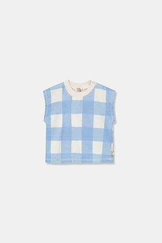 My Little Cozmo Baby Blue Gingham Short Set