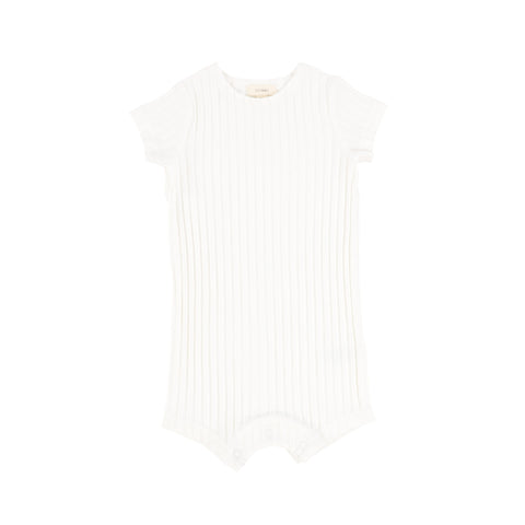 Lil Legs Winter White Wide Ribbed Romper