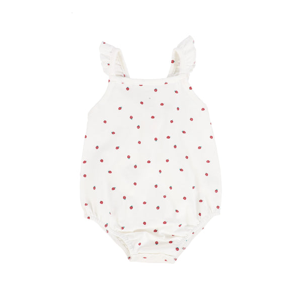 Lil Legs White Strawberry Romper