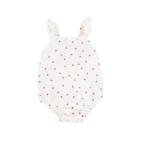 Lil Legs White Strawberry Romper