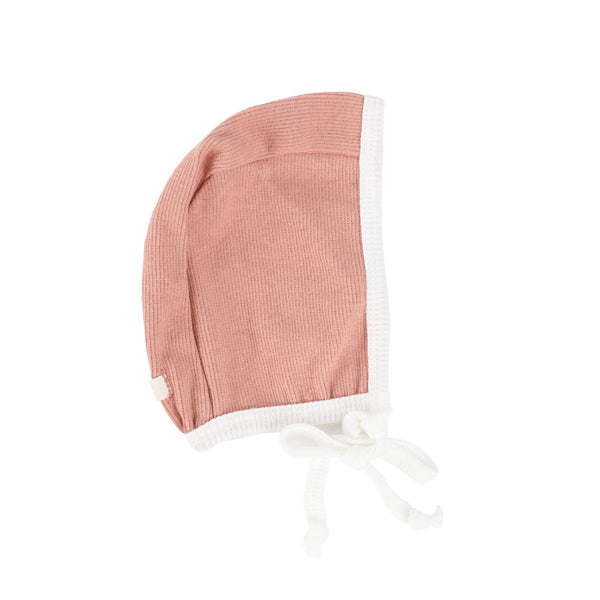 Lil Legs Peach/White Contrast Edge Bonnet