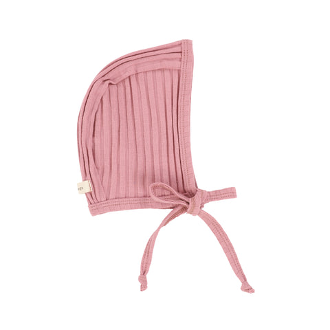 Lil Legs Dark Pink Wide Ribbed Bonnet