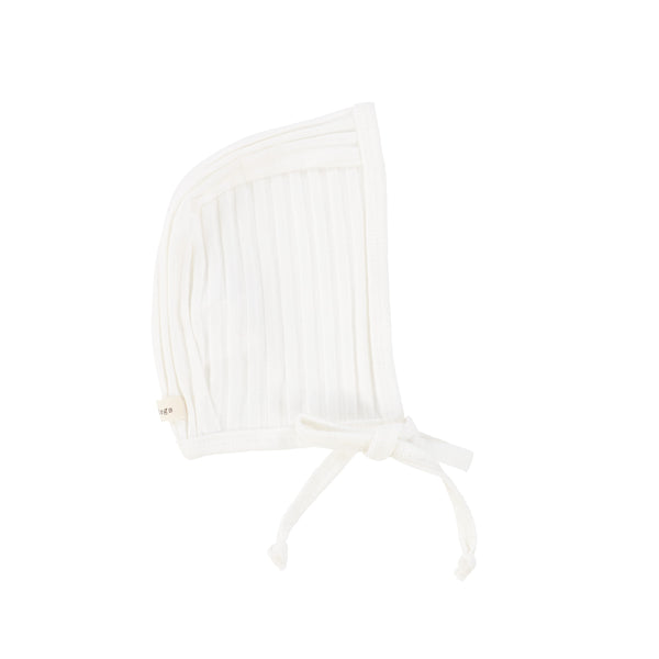 Lil Legs Winter White Wide Ribbed Bonnet