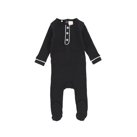 Lil Legs Black Pajama Footie