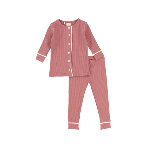 Lil Legs Rose Long Sleeve Button Front Pjs