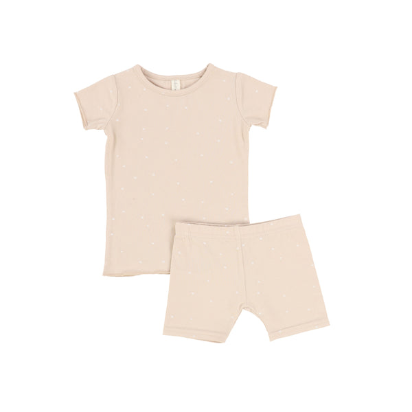 Lil Legs Pink Star Short Sleeve Lounge Set