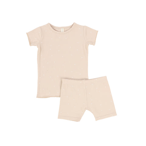 Lil Legs Pink Star Short Sleeve Lounge Set