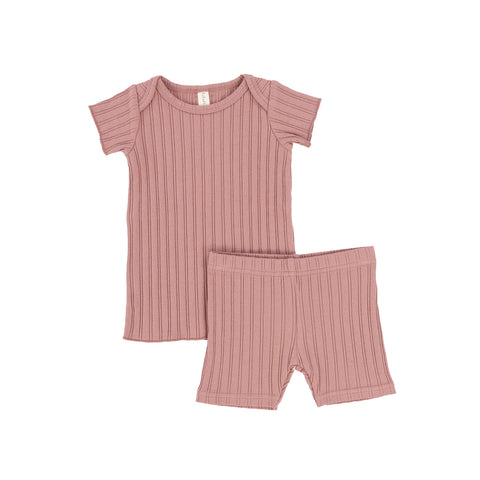 Lil Legs Mauve Short Sleeve Baby Set