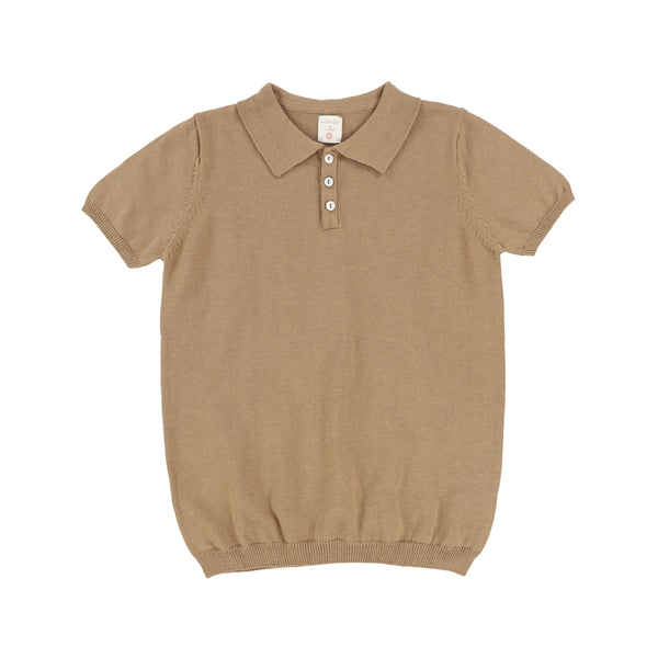 Lil Legs Caramel Knit Polo