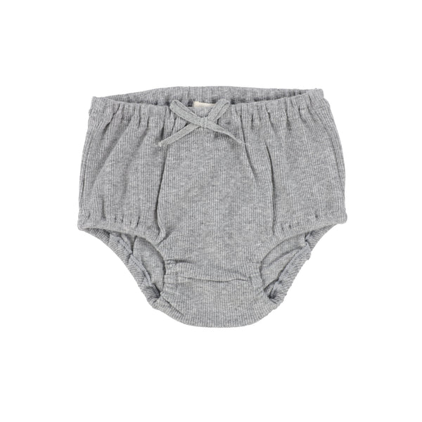 Lil Legs Light Heather Grey Ribbed Bloomers