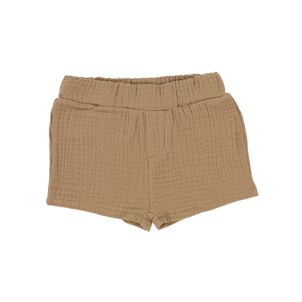 Lil Legs Caramel Gauze Pull On Shorts