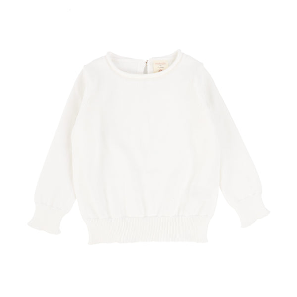 Lil Legs White Long Sleeve Knit Sweater