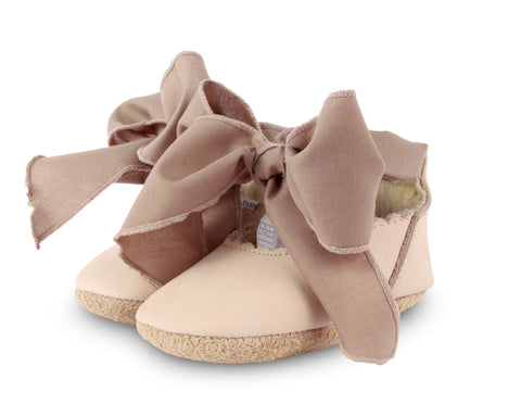 Donsje Amsterdam Powder Nubuck + Mocha Cotton Lieve Baby Shoes