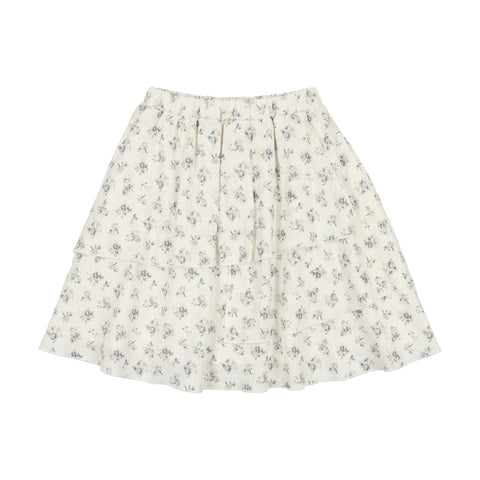 Lil Legs Floral Linen Layered Skirt