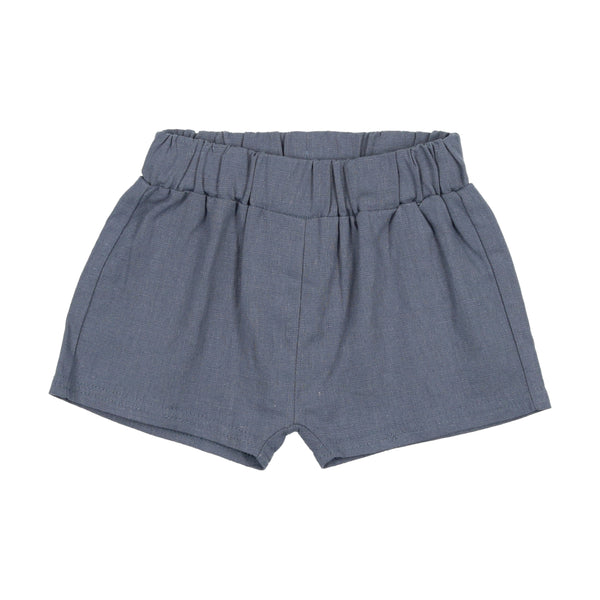 Lil Legs Blue Linen Pull On Shorts