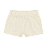 Lil Legs Cream Linen Pull On Shorts