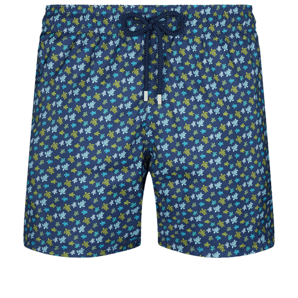 Vilebrequin Mens Blue Marine Micro Turtles Mahina Swim Trunks