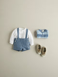 Nanos Blue Linen Overalls