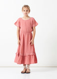 Tocoto Vintage Dark Pink Lace Organic Cotton Dress