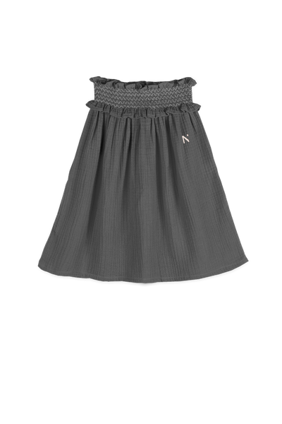 Mipounet Grey Smock Waist Museline Skirt