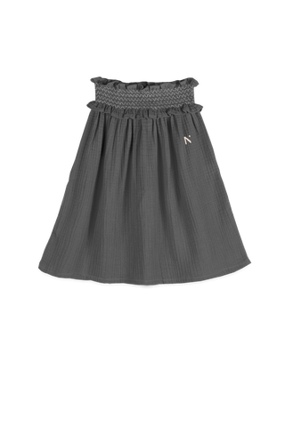 Mipounet Grey Smock Waist Museline Skirt