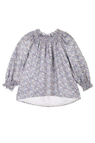 Mipounet Blue Frilled Flower Blouse