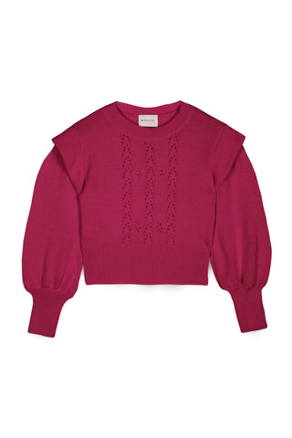 Mipounet Fuschia Openwork Wool Sweater