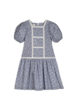 Mipounet Blue Voile Lace Detail Dress