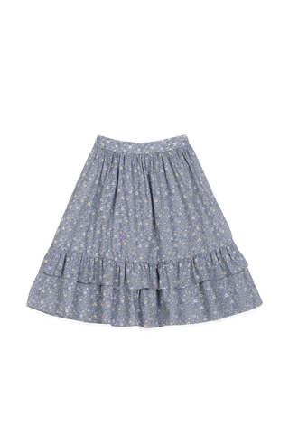 Mipounet Blue Voile Volume Ruffle Skirt