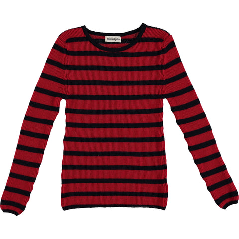 Milou and Pilou Red & Navy Maniere Wool