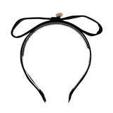 Halo Luxe Maddy Twill Bow Headband Black