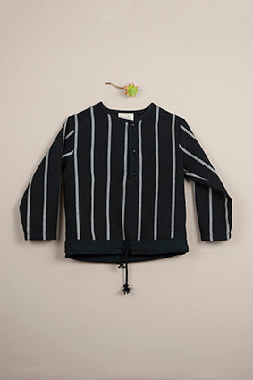 Popelin Black And Grey Striped Shirt