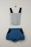 Popelin Blue Dungarees with Removable & Reversible Bib