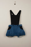 Popelin Blue Dungarees with Removable & Reversible Bib