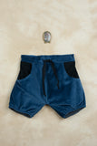 Popelin Blue Velvet Bermuda Shorts