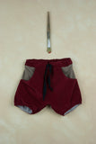 Popelin Burgundy Velvet Bermuda Shorts
