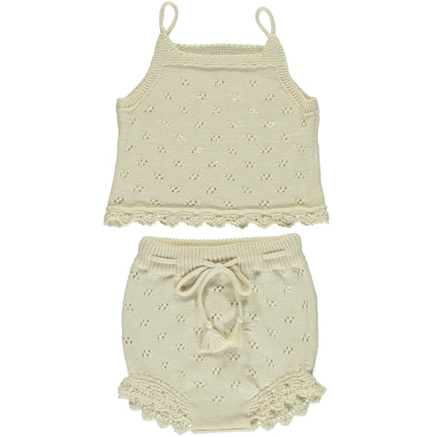 Bebe Organic Natural Summer Knit Top & Bloomer