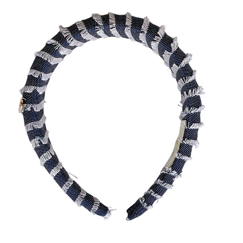 Halo Luxe Noa Fringe Headband Dark Blue Denim