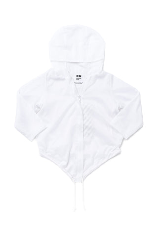 Omamimini White Hooded Raincoat