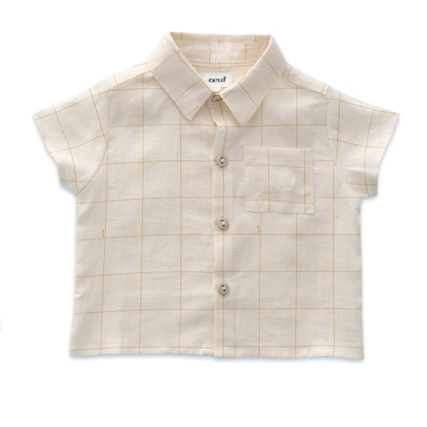 Oeuf Ecru Check Button Down Shirt