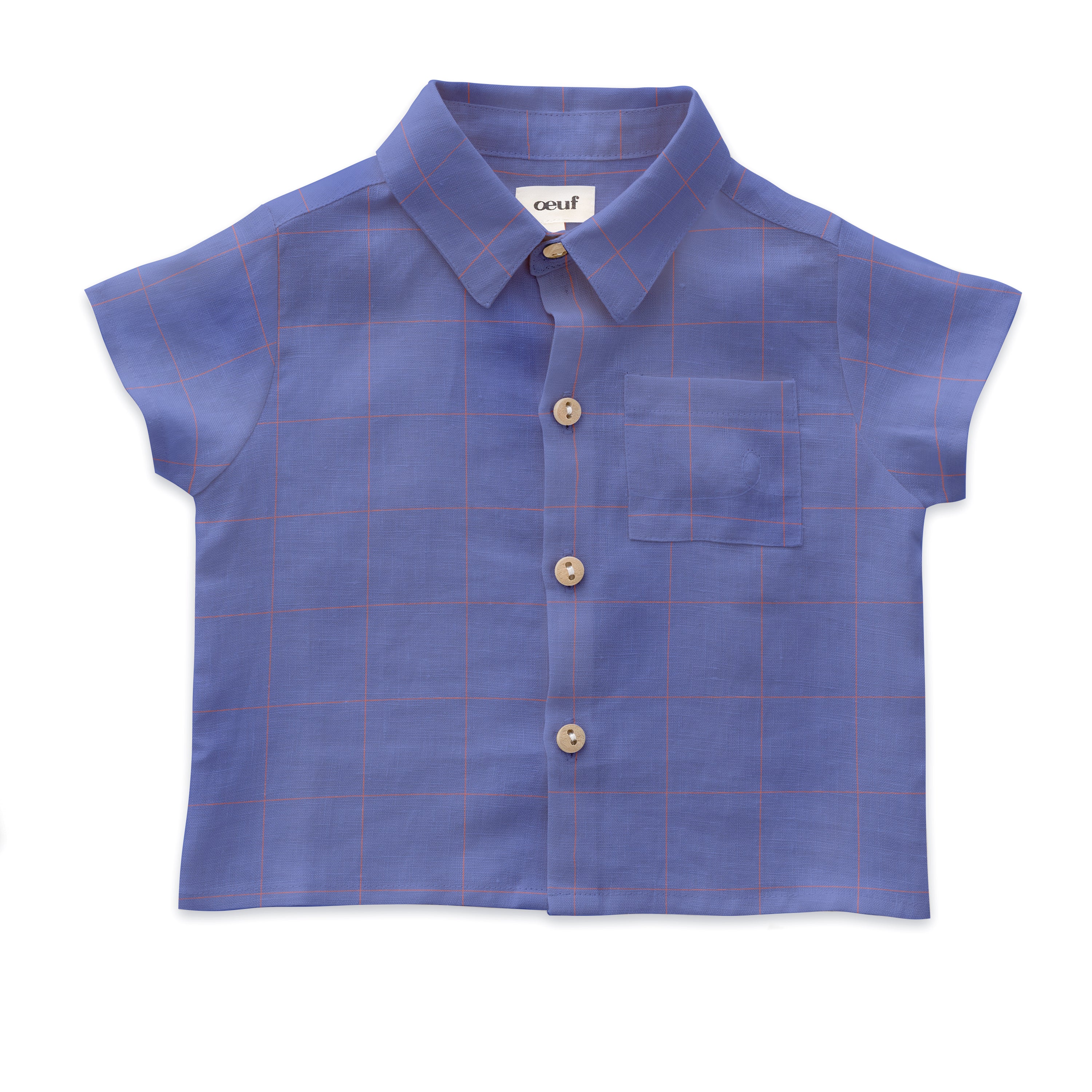 Oeuf Iris Check Button Down Shirt – Panda and Cub