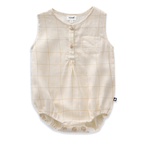 Oeuf Check Pocket Romper