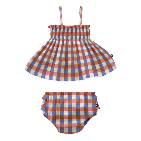 Oeuf Gingham Top & Bloomer Set