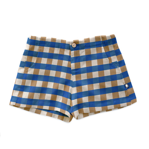 Oeuf Blue Gingham Shorts