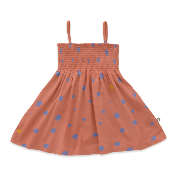 Oeuf Pink Dots Smocked Dress